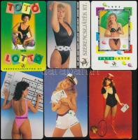 1967-1995 29 db Lottó reklámos kártyanaptár, köztük hölgyek és erotikus is