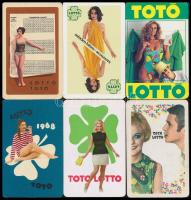 1967-1995 29 db Lottó reklámos kártyanaptár, köztük hölgyek és erotikus is