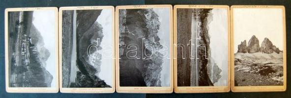 cca 1890 Tirol / Südtirol keményhátú fotó sorozat 5 db / set of 5 photos 17x10 cm