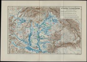 Az Alföld elpusztulása, térkép, M. kir. Állami Térképészet, hajtott, 23×32 cm