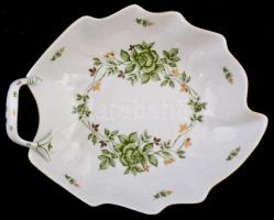 Hollóházi Erika mintás vázák, tálkák, stb, összesen: 6 db + virág mintás doboz, hibátlanok