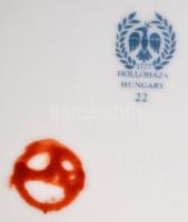 Hollóházi Erika mintás vázák, tálkák, stb, összesen: 6 db + virág mintás doboz, hibátlanok