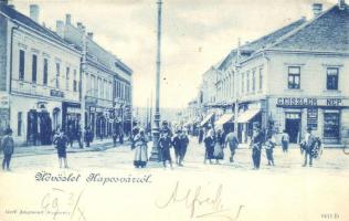 1899 Kaposvár, utcakép, Pollák József és Geiszler Nep. üzlete(EK)