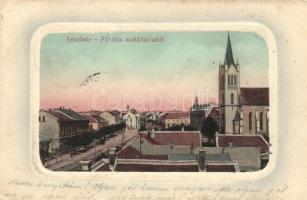 1918 Keszthely, Fő utca, templom. Gál testvérek kiadása (EK)