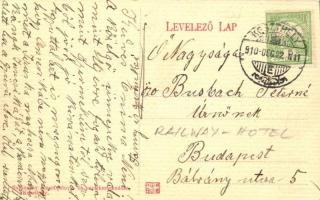 1910 Keszthely, Vasúti szálloda. Sujánszky József kiadása (EB)