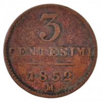Olasz Államok / Lombardia-Velence 1852M 3c Cu T:2- ph.
Italian States / Lombardy-Venetia 1852M 3 Ce...