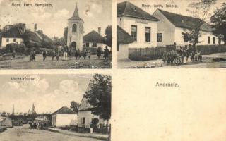 Andrásfa, Római katolikus templom és iskola, gyerekek, utcakép (fl)