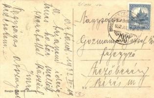 Ártánd, utcakép, Református templom, Jegyzői lak. Hangya szövetkezet kiadása + vonat pecsét (EK)