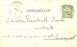 1901 Bana, látkép, Református iskola, kerékpár (EK)