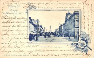 1898 Nagykanizsa, Fő tér, Felső templom. Ifj. Wajdits József kiadása 6310. floral