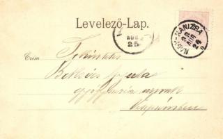 1898 Nagykanizsa, Fő tér, Felső templom. Ifj. Wajdits József kiadása 6310. floral