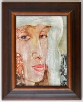 Izsák József (1929-): Lea. Olaj, farost. Jelzett. 19x14 cm. Fa keretben