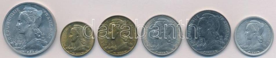 Reunion / Francia tartomány 1955-1969. 1Fr-100Fr (6xklf) T:1,1-
Reunion / French department 1955-19...