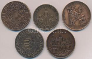 Vegyes: 5xklf Br emlékérem tétel, közte 1981. "Kossuth Művelődési Ház / ÜM. Öblösüveggyár - Sal...