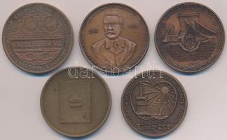 Vegyes: 5xklf Br emlékérem tétel, közte 1972. "Pest Buda Óbuda egyesítésének századik évforduló...