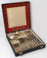 6 személyes hiánytalan alpakka evőeszköz készlet díszdobozban. Jó állapotú, komplett