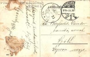 1914 Szombathely, Kálvária, villamos a végállomáson (remiz) (Rb)