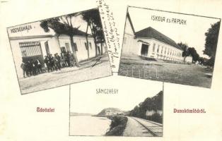 Dunakömlőd (Paks), Községháza, Iskola és paplak, Sánc hegy, vasúti sín (EK)
