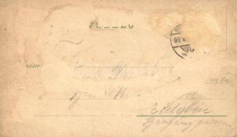 1898 Tatatóváros, vár, kastély, katolikus templom, remeteség, városház, Kegyesrendiek társháza. Schw...