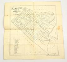 1931 Kispest megyei város térképe. Kiadja .Fischhof Henrik. 46x49 cm hajtásnyomokkal