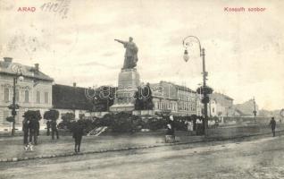 1912 Arad, Kossuth szobor megkoszorúzva / wreathed statue