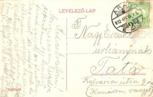 1912 Arad, Kossuth szobor megkoszorúzva / wreathed statue