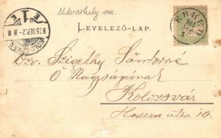 1905 Erked, Arkeden, Archita; Vásár tér az evangélikus erődtemplommal, volt szász falu / square with...