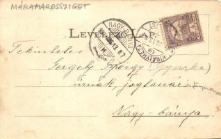 1901 Máramarossziget, Sighetu Marmatei; látképe 1870-ben; kiadja Kaufmann Ábrahám / historical view ...