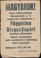 1956 Magyarok! FKGP röplapja, 1956. okt. 30., hajtásnyomokkal, gyűrődéssel, szakadással.