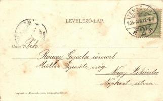 1905 Temesvár, Timisoara; Ferencz József színház, montázslap urakkal és hölgyekkel. kapható a Korona...