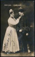 Blaha Lujza (1850-1926) színésznő saját kézzel aláírt fotólapja.