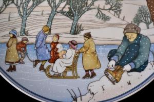 Villeroy & Boch évszakok dísztányérok, matricás, jelzett, hibátlan, d: 25 cm (4×)