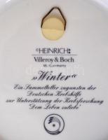 Villeroy & Boch évszakok dísztányérok, matricás, jelzett, hibátlan, d: 25 cm (4×)