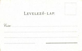 Komárom, Komárno; Klapka György szobor, Zenepavilon, Szent Rozália templom. Freisinger Mór kiadása /...