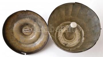 Régi fém kuglóf forma, m: 15 cm