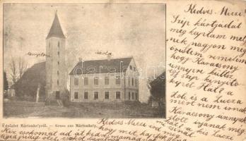 1899 Mártonhely, Martjanci; templom és iskola / church and school (fl)