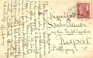 1928 Gacsály, Áthaladó juhnyáj a hídon, mögöttük a felvert por. Szabó photo + Zajta-Nyíregyháza vona...