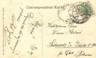 1907 Ljubljana, Laibach; Gruss aus / Montage postcard with hikers