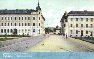 1909 Ljubljana, Laibach; Sodnijske ulice / Gerichtstrasse / street  (EK)