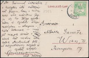 Majláth Gusztáv Károly erdélyi püspök (1864-1940) saját kézzel írt levelezőlapja Zsigmondházai képes...