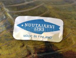 Iittala vízimadár, finn asztali üvegdísz, fújt, kézzel festett, jelzett (Oiva Toikka, Nuutajärvi), h...