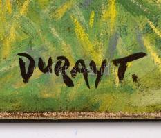 Duray jelzéssel: Kis ház a dombtetőn. Olaj, vászon, foltos, 40×50 cm