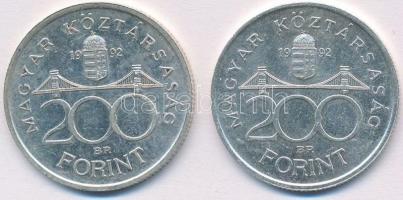 1992. 200Ft Ag "MNB" (2x) T:2