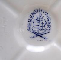 Herendi VIktória mintás bonbonier, kézzel festett, jelzett, apró kopásokkal, m: 13,5 cm