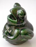 Zsolnay béka figura (persely) Pécs jelzéssel mázas kerámia 15 cm