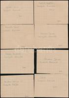 Szegedi Honvéd SE és Szegedi Petőfi (Szegedi AK) labdarúgó csapatok tagjainak aláírásai papírlapokon...