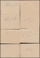 Szegedi Honvéd SE és Szegedi Petőfi (Szegedi AK) labdarúgó csapatok tagjainak aláírásai papírlapokon...