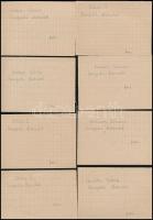 Szegedi Honvéd SE és Szegedi Petőfi (Szegedi AK) labdarúgó csapatok tagjainak aláírásai papírlapokon...