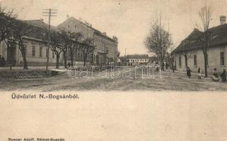 Boksánbánya, Németbogsán, Bocsa; utcakép. Rosner Adolf kiadása / street view (EK)