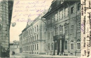1902 Nagyszeben, Hermannstadt, Sibiu; Magy. áll. főgimnázium és evangélikus püspök háza / grammar school and bishops palace (EK)